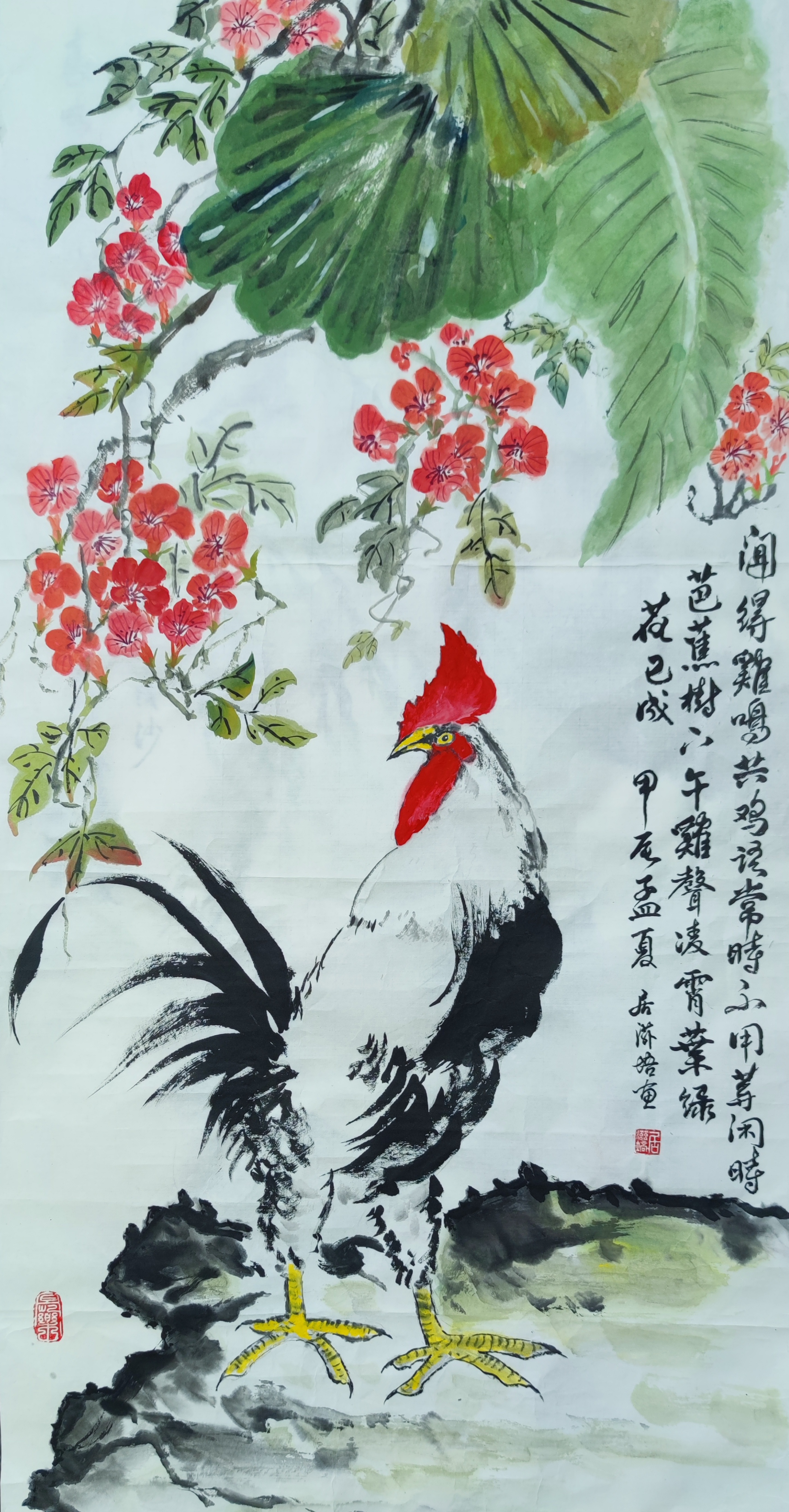 华泾 居滋培 春日鸡鸣图.jpg